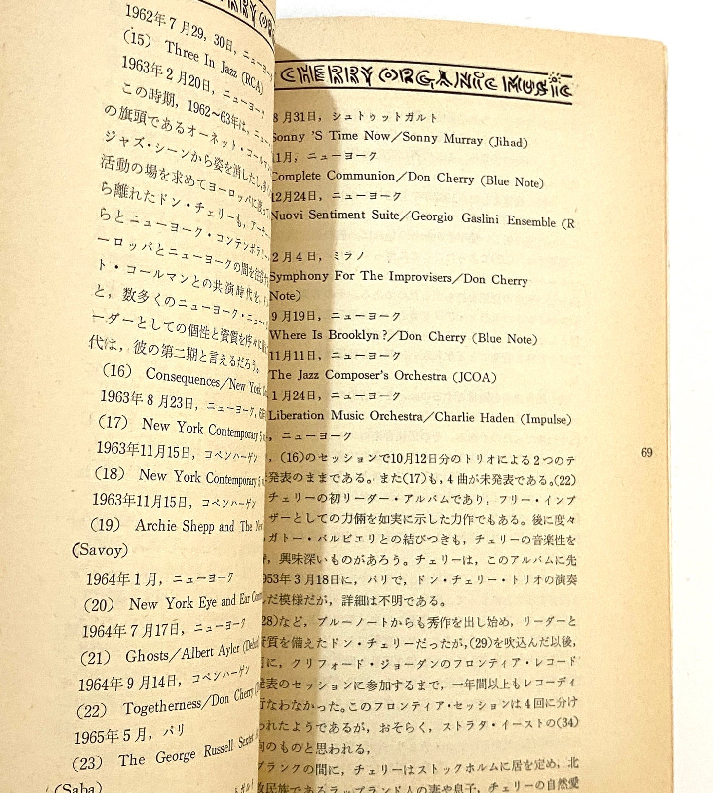 Don Cherry Japan Tour Booklet