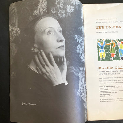 THE BOLSHOI BALLET FILM PROGRAM BOOKLET Paul CZINNER CLASSICAL Opera Interest