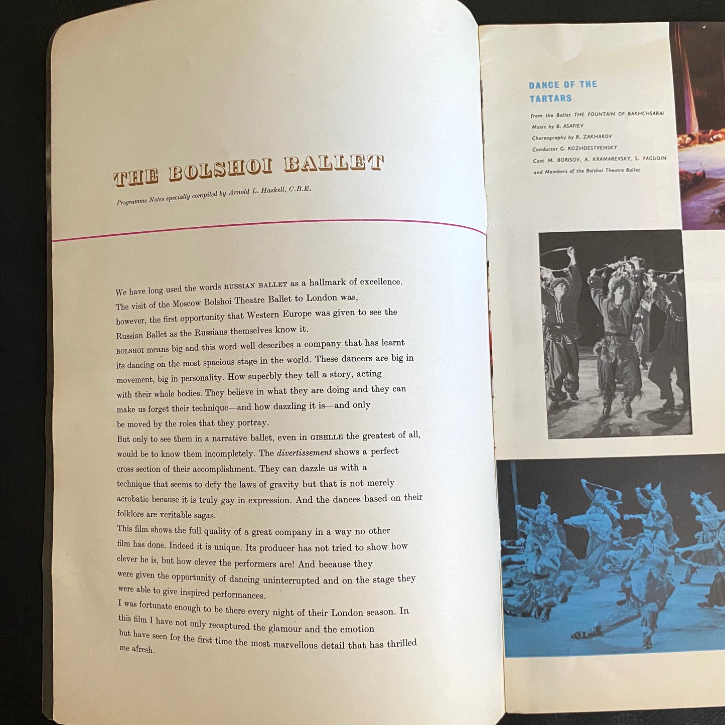 THE BOLSHOI BALLET FILM PROGRAM BOOKLET Paul CZINNER CLASSICAL Opera Interest