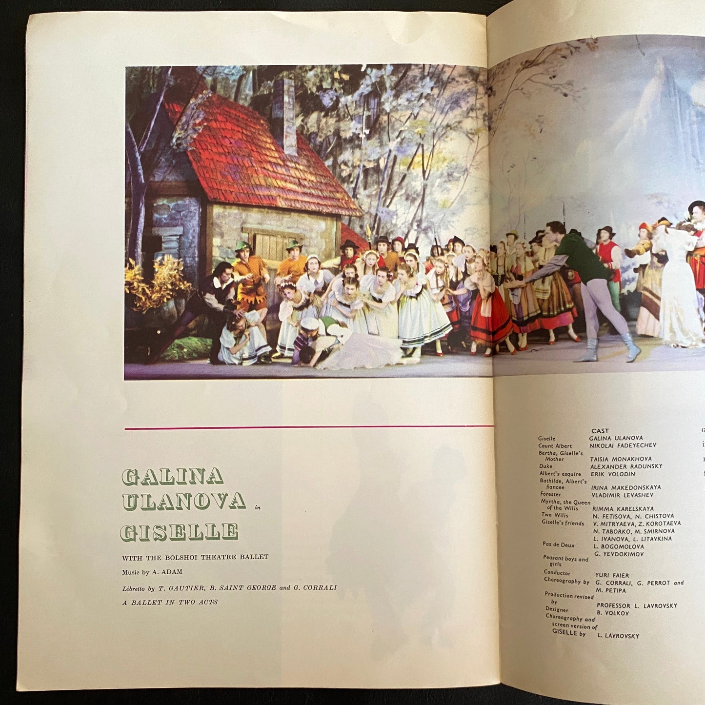 THE BOLSHOI BALLET FILM PROGRAM BOOKLET Paul CZINNER CLASSICAL Opera Interest