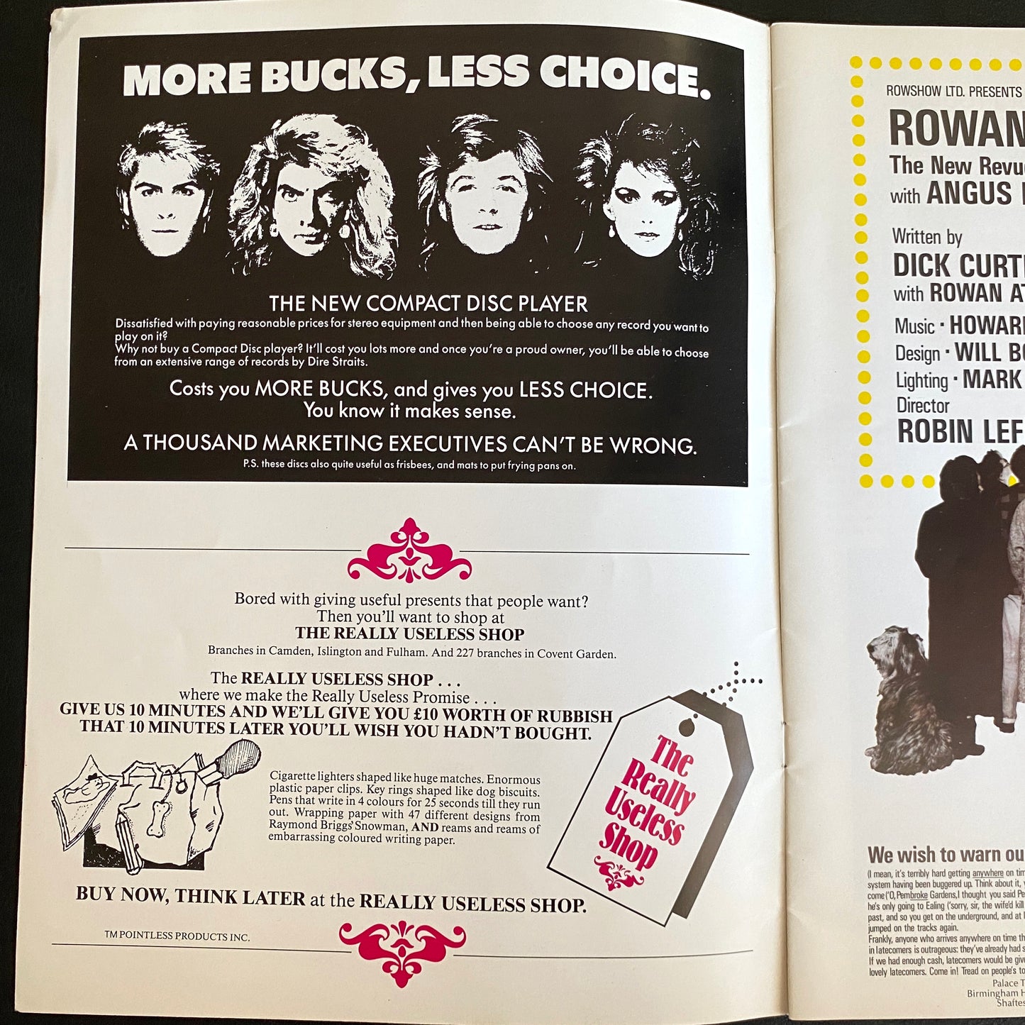 Rowan Atkinson, The New Revue, Tour Programme