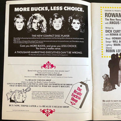 Rowan Atkinson, The New Revue, Tour Programme