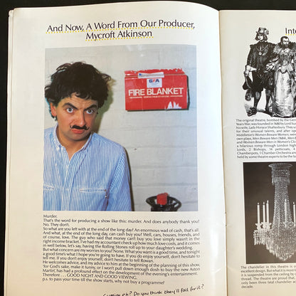 Rowan Atkinson, The New Revue, Tour Programme