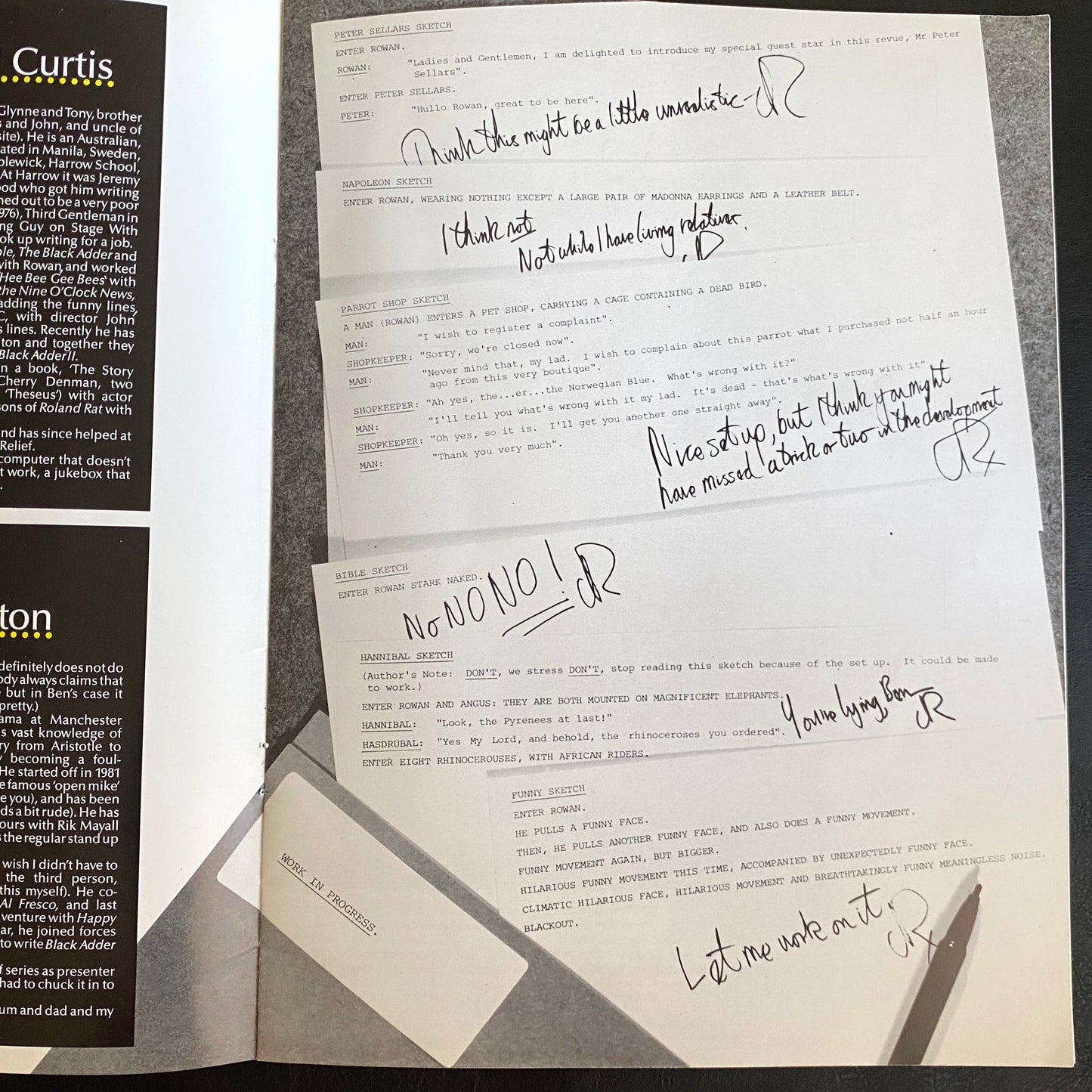 Rowan Atkinson, The New Revue, Tour Programme