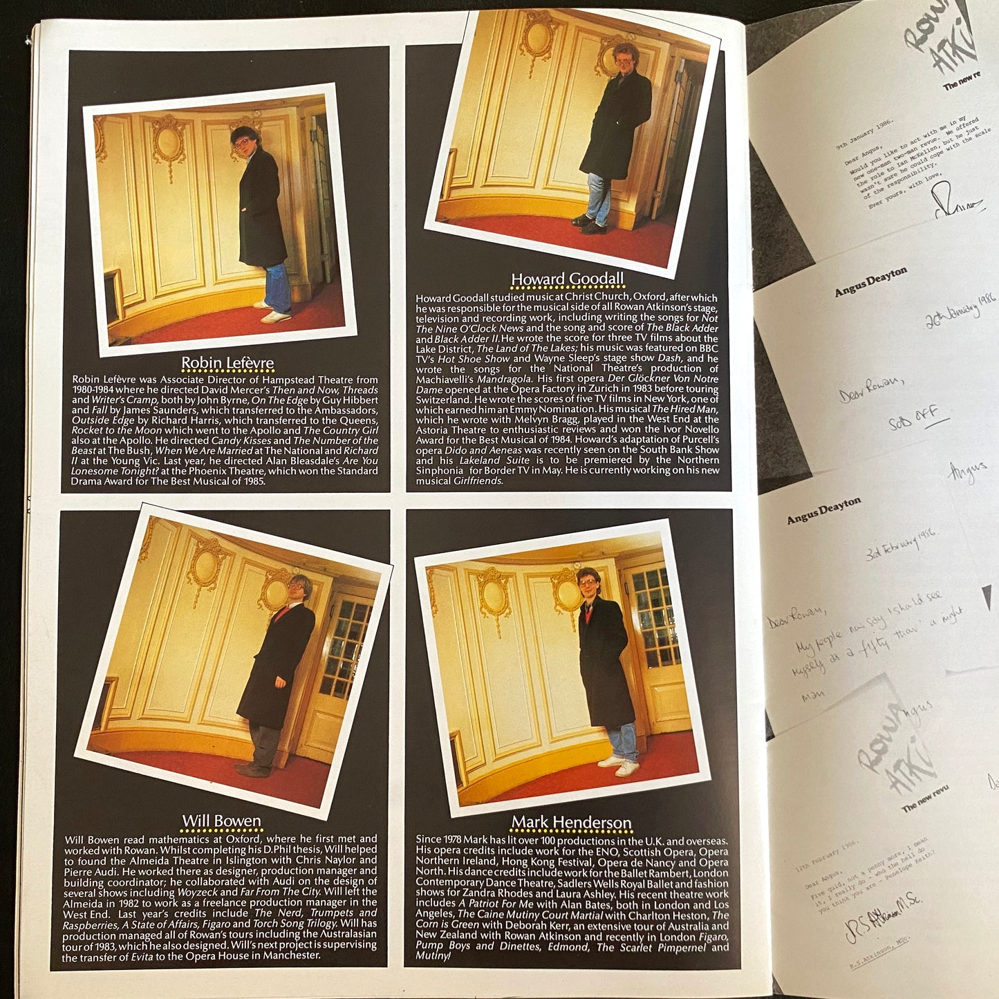 Rowan Atkinson, The New Revue, Tour Programme