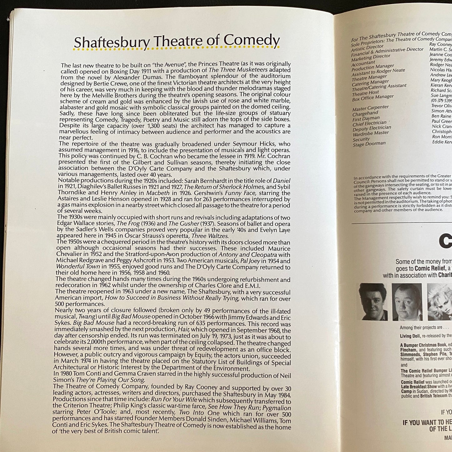 Rowan Atkinson, The New Revue, Tour Programme