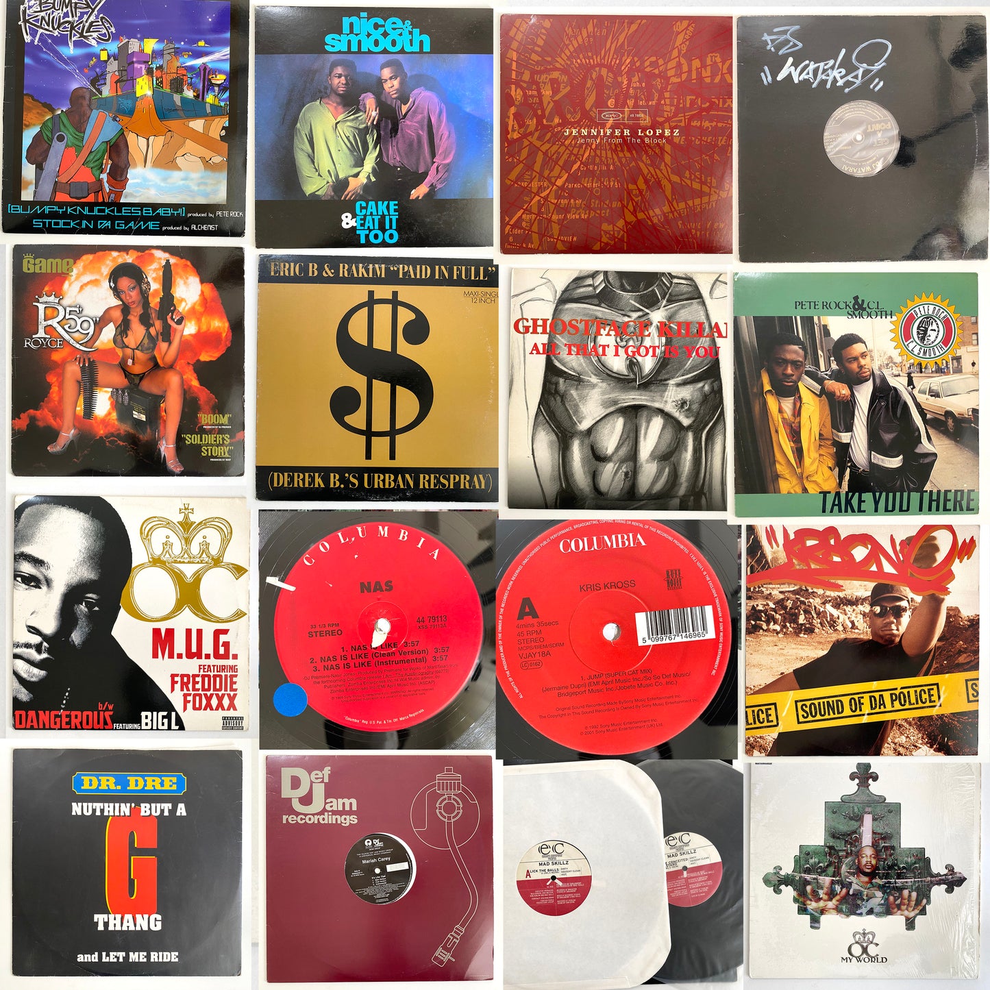 HIPHOP 12-inch and LP Records - JOB LOT - 60 Records Set - VG Condition